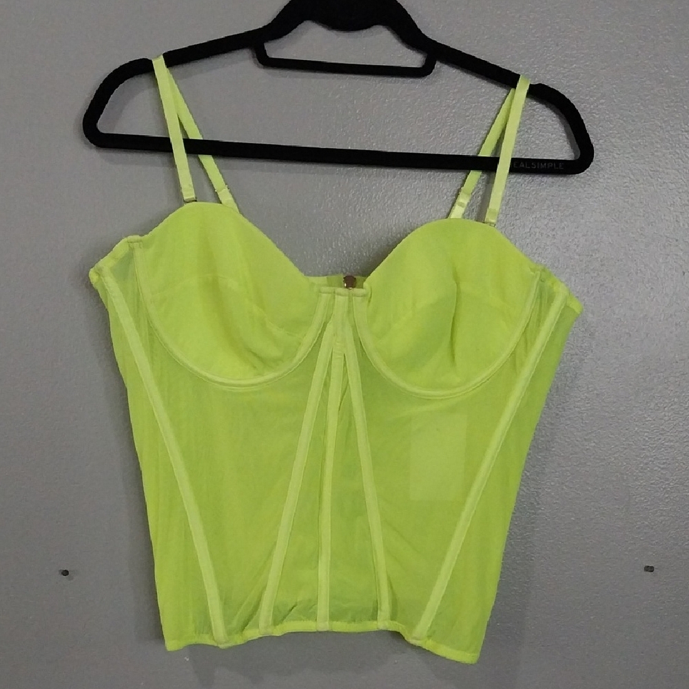 Neon Yellow Bustier Top